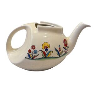 Hall's Superior Quality‎ Teapot USA RARE Meadow Flower Streamline No Lid1930's